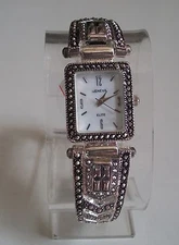 Women's Silver Finish Antique Look Bangle Cuff fashion Casual Dressy Watch