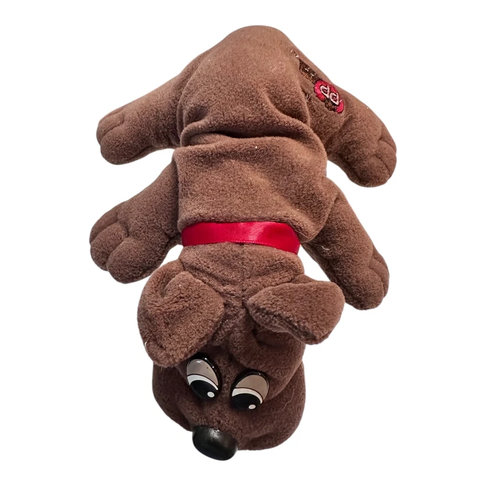 Tonka Pound Puppies Puppy Dog Plush 8" Brown Red Collar Rumple Skins 4045 08 - Image 2 of 4