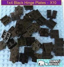 LEGO 1x4 Black Hinge Plate with Swivel Base & Top Black NEW X10