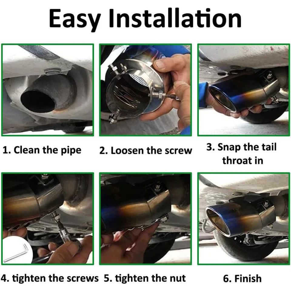 For Ford Crown Victoria 2" Curved Exhaust Tip Tailpipe Muffler Stainless Steel - Image 2 of 4