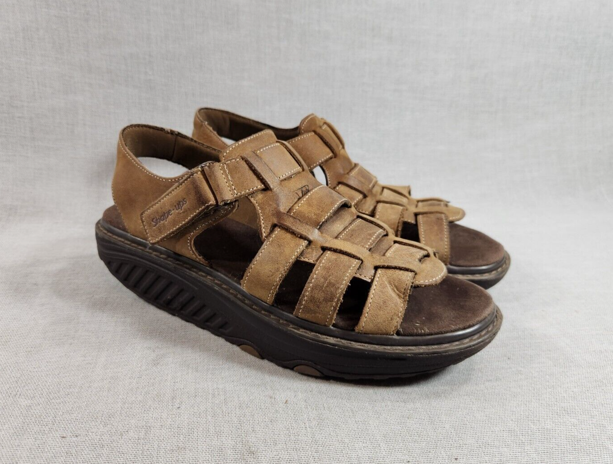 Skechers Shape Ups Womens Size 9.5 Brown Leather Fisherman  display picture 2