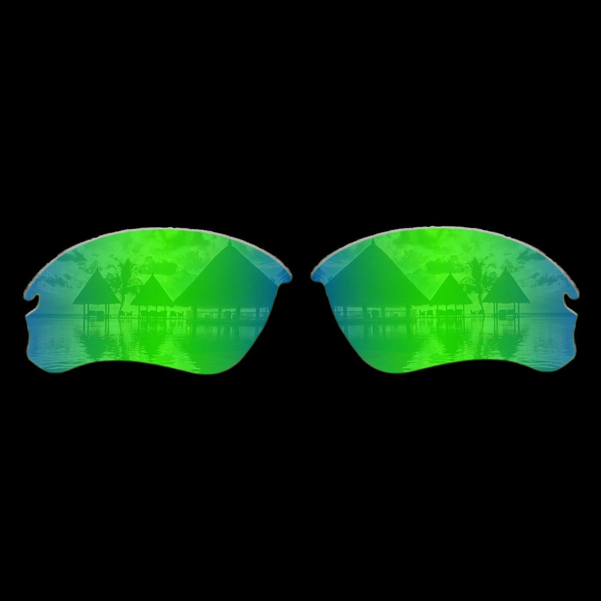 Polarized Emerald Green Replacement Lenses for Oakley Flak Draft