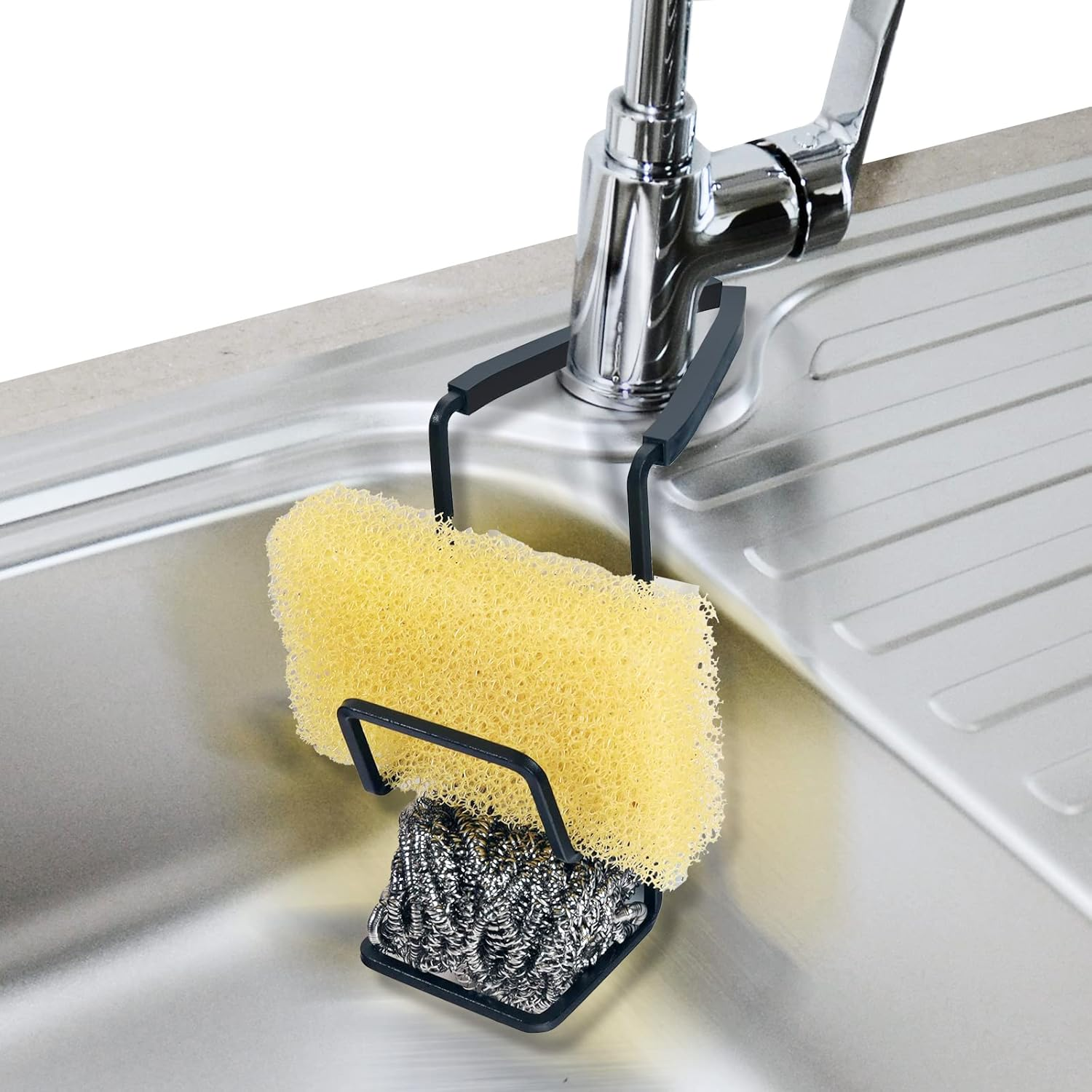 Sink Caddy Kitchen Bathroom Organizer Sponge Holder Shower Tray Faucet Rack-image