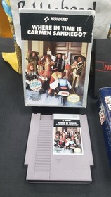 WHERE IN TIME IS CARMEN SANDIEGO? NINTENDO NES VIDEO GAME W/ ENCYCLOPEDIA