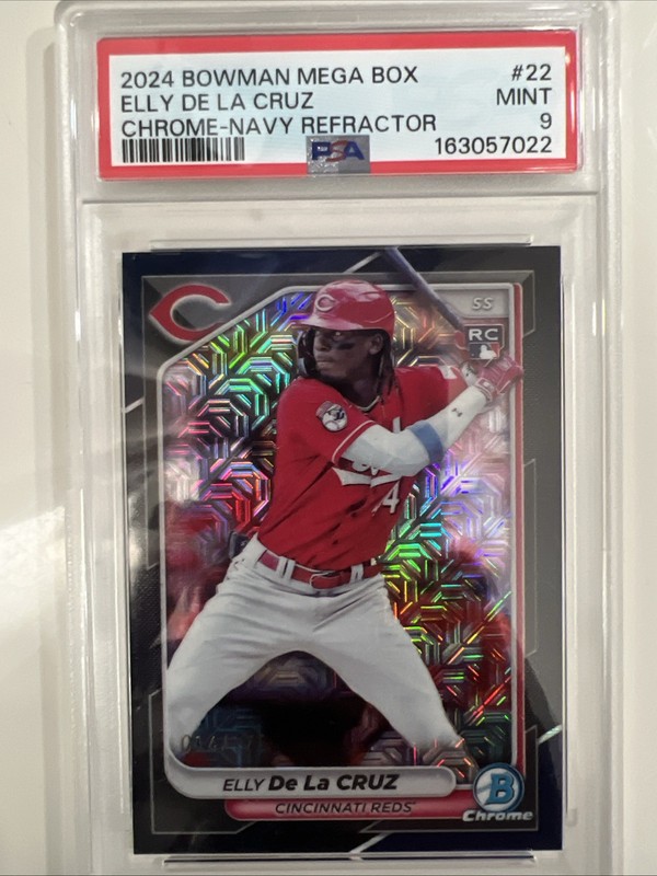 2024 Bowman Mega Box Elly de La Cruz #22 Chrome Navy Refractor /175 PSA 9 RC