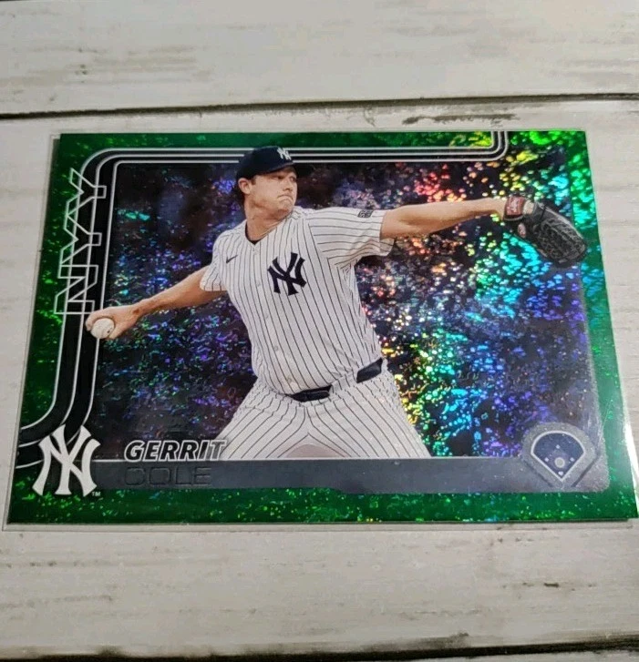 2025 Topps Series 1 #187 Gerrit Cole Green Holo Foil 54/99 New York Yankees