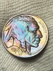 1919 Buffalo Nickel, High Grade Lustrous AU+++++Full Horn Superb Blue & Red Hue