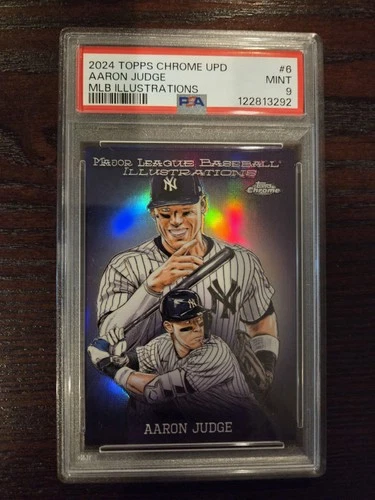 Aaron Judge 2024 Topps Chrome Update MLB Illustrations SSP PSA 9 Mint Yankees