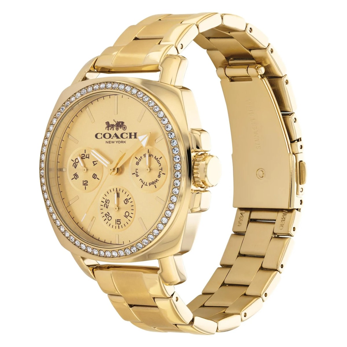 Coach Boyfriend Style Women\'s Watch with Gold Case and Orange Strap NWOB COACH Women main image 2