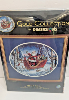 Dimensions Gold Collection Santa's Sleigh 8664 Counted Cross Stitch Kit NEW-READ