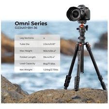 Lightweight 64" Camera Tripod with 360  Ball Head