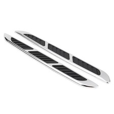 2pcs Universal Hood Vent Air Intake Chrome Grille Side Scoop Hood Cover Car Exte