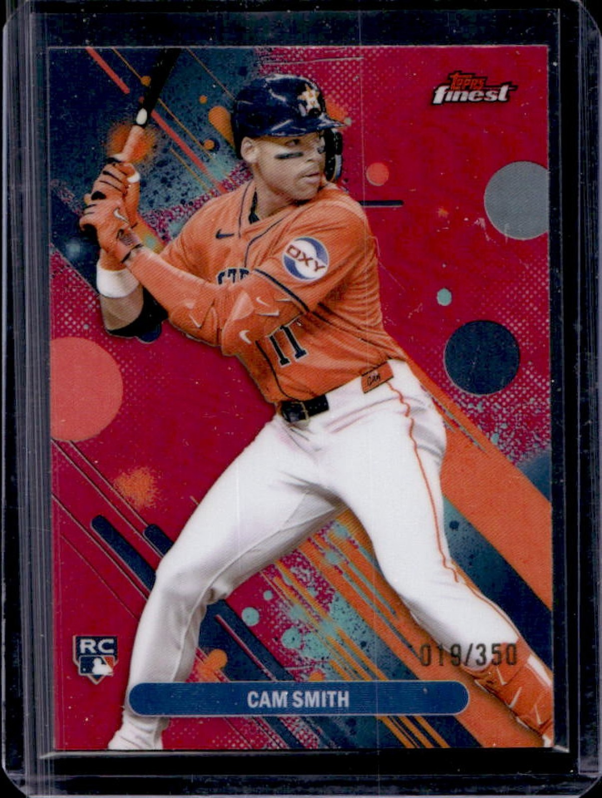 2025 Finest Cam Smith Common RC Magenta Refractor Rookie #19/350 Astros