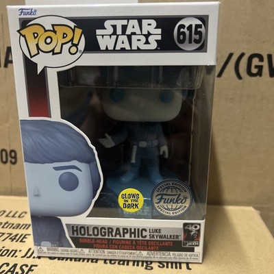Funko Pop! Movies: Star Wars  Holographic Luke Skywalker  #615 Glows GID