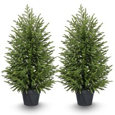 3ft 2Pack Artificial Topiary Trees for Outdoor Front Porch D cor, Real Touc