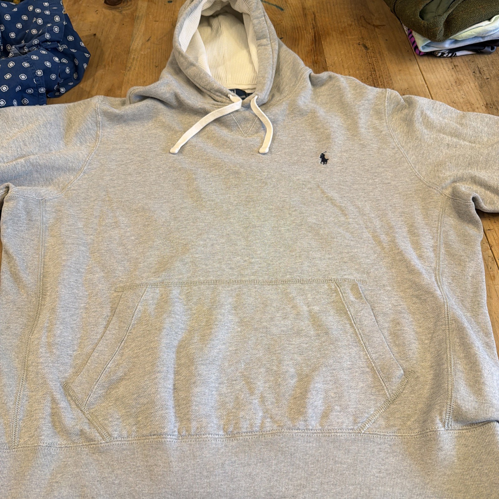 Vintage Polo Ralph Lauren Hoodie Sweatshirt Mens CL Gray Full Zip Heavyweight