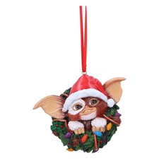 Nemesis Now Gremlins Gizmo in Wreath Hanging Ornament 9.5cm, Resin, Officially L