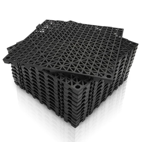 Carrelage de drainage modulaire à emboîtement, 12 pièces 11,6" x 11,6" épissure antidérapante D...