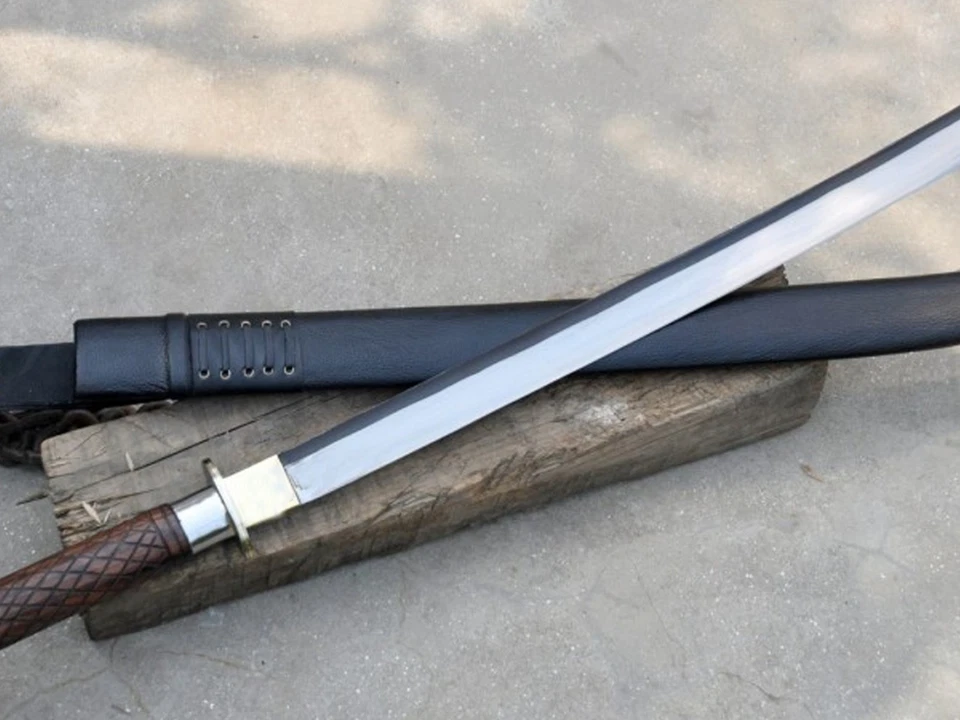 Espada Katana Samurai - Hoja curva de acero al carbono 5160 forjada a mano | Full Tang, S Foto 3 de 4