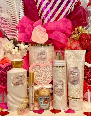 7 Pc Set  BATH & BODY WORKS - Always and Forever w/ Travel EDP & 3 Wick Candle