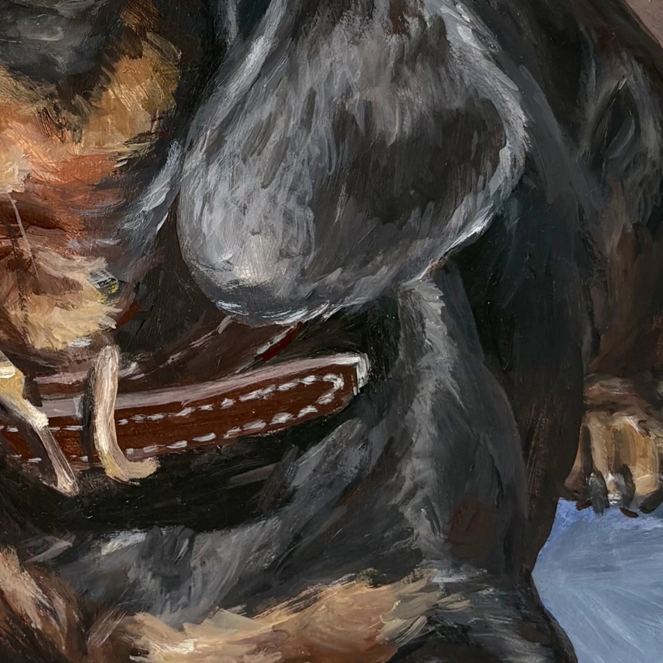 Dachshund Original Pintura Acrílica Mascota Retrato Animales Perro 8x7 pulgadas T Foto 4 de 4