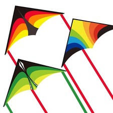 Large Delta Kites 3-Pack Easy to Fly for Kids 4-12 - Colorful Gradient Design