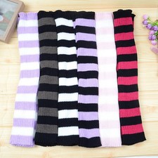 Goth Striped Women Leg Warmer Cute Jk Stretch Knee-length Hipster Warm Knit Sock