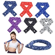Xuhal 6 Pieces Cooling Neck Wraps Cooling Bandana Neck Cooler Ice Cooler Cashew