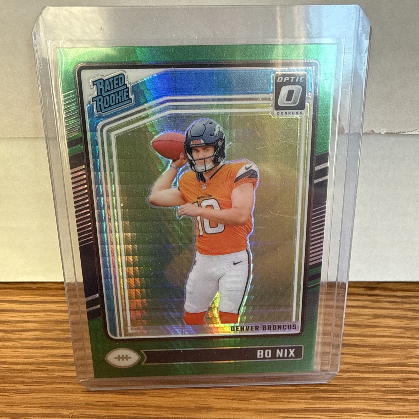 2024 Panini Donruss Optic - Rated Rookie Bo Nix #209 Green Hyper Prizm (RC)
