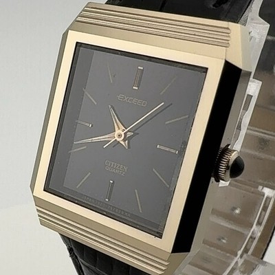 Citizen Exceed Square UHAG 4-751744 funktionierende Armbanduhr Batterie ersetzt