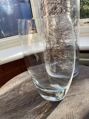 SIA HOME Slim oval heavy glass vase NEW - Image 1 of 4