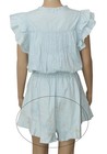 Free People FP One Naya Chambray Romper Light Blue Flutter sleeves Smocked M — photo 7