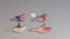 Vintage Christmas Bird Figural Light Bulbs  Japan Lot of 4 Hand Painted Glass