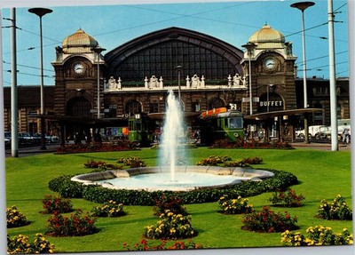 Postcard Switzerland Basel Bundesbahnhof Central station Gare Federale