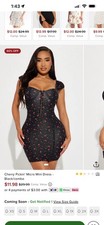 Fashion Nova Black Cherry Mini Dress Sweetheart Ruffle Sleeve Bodycon XS