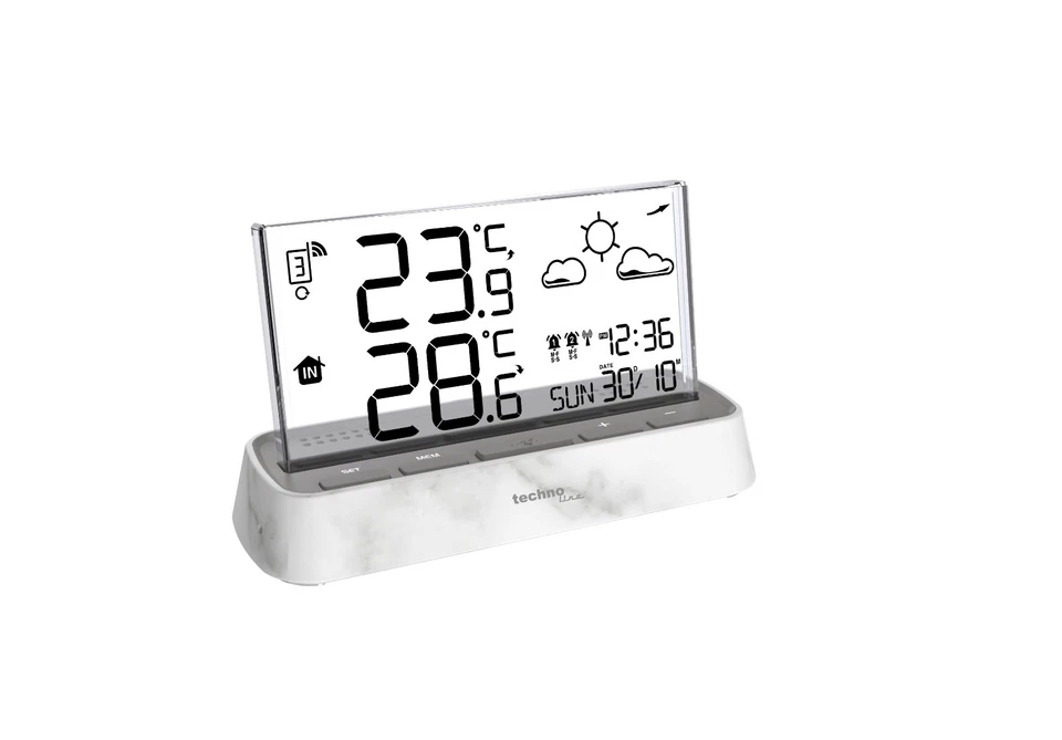 Technoline WS 6782 Wireless Weather Station | Marble Effect Station Base - Image 2 of 4
