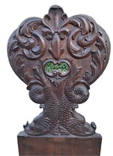 Antica sedia da tavola sedia Fratzen Biedermeier intagliata nobiltà museo delfini