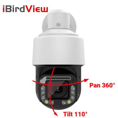 iBirdView 8MP Auto Tracking PTZ Sicherheits Dome Kamera PoE im Freien, 36X Zoom