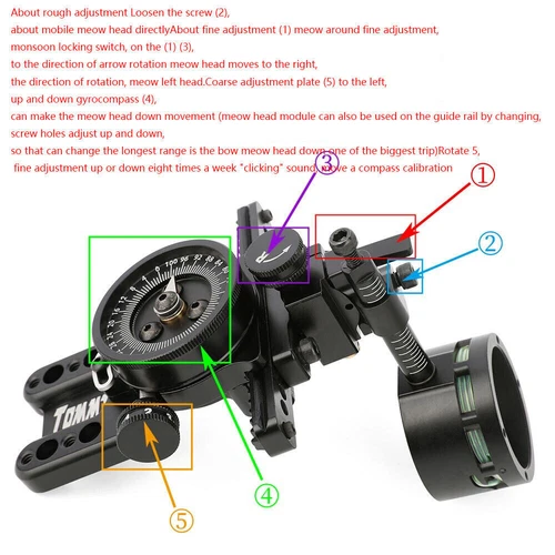 Compound Bow 1 Pin Sight Micro Adjustable Pointer Adaptor Scope Sight 4x 6x 8x - Picture 8 of 21