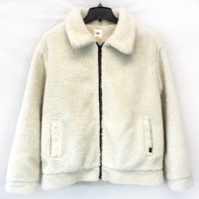 Vans Faux Fur Teddy Lined Warm Zippered Jacket Coat With Pockets Size Large