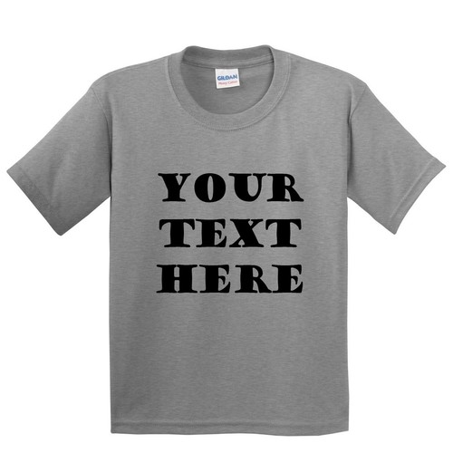 YOUTH KIDS PERSONALIZED CUSTOM PRINT YOUR OWN TEXT ON A T-SHIRT CUSTOMIZED TEE - Picture 13 of 18