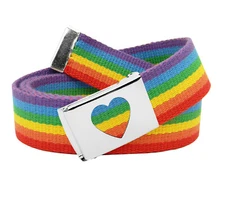 Build A Belt Kid's Heart Flip Top 1.25" Wide Buckle with Canvas Web Belt