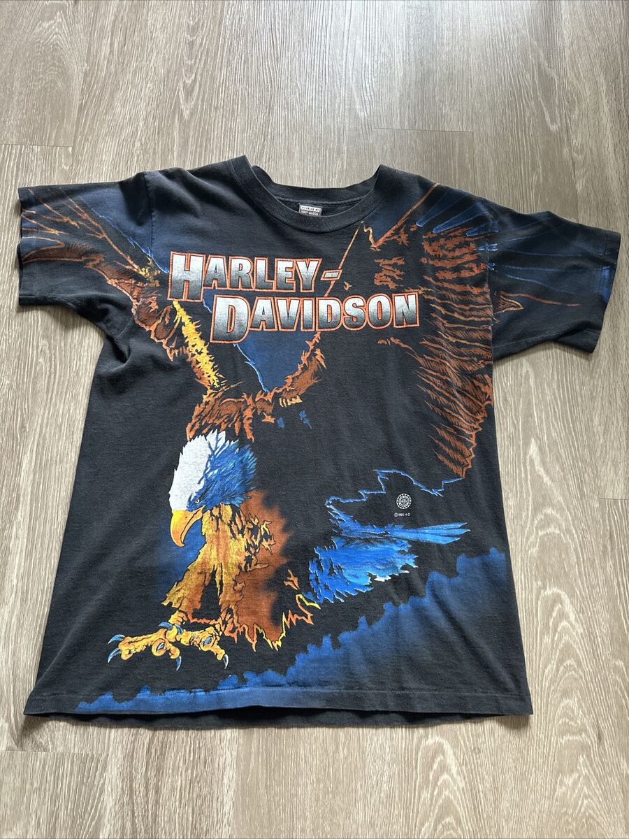 Harley Davidson Motorcycles Eagle All Over Print T-Shirt Harley Davidson Motorcycles Eagle All Over Print T-Shirt
