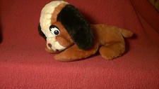 Vintage 14" PUPPY DOG W/ ZIPPERED POCKET UNDERNEATH plush stuffed toy