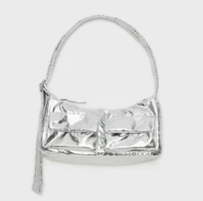 NEW! Baggu CARGO SHOULDER BAG in Metallic Silver — Limited Edition SOLD OUT RARE