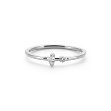 Thin 14k Real Solid Gold Small Diamond Stacking Ring