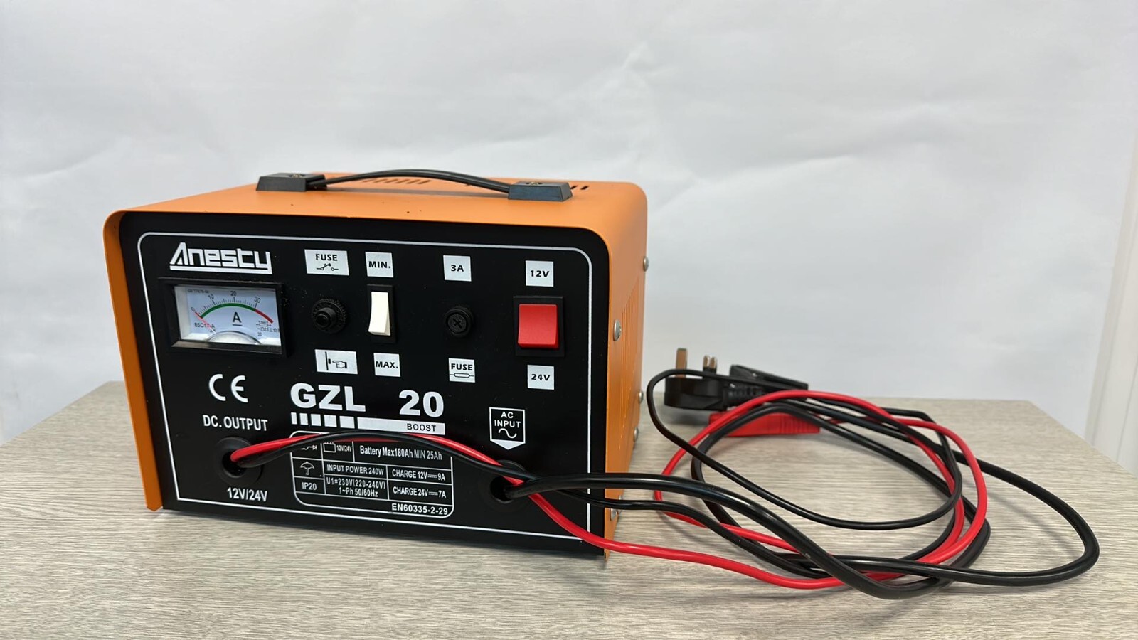 Anesty Car Battery Charger, 12V/24V 20A 20Amp Heavy Duty Battery