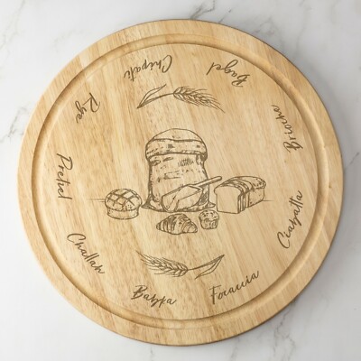 Holz Brotbrett Servierbrett Pizza Käse Wein Schneidebrett Geburtstag 