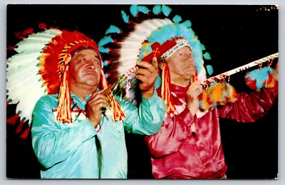 Postcard American Indians Two Chiefs with Pipes  23z