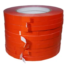 6 Rolls Red Poly Bag Sealing Tape: 3/8 in. wide x 180 yds. length